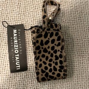 Luggage Tag Mautizio Taiuti Italy calfhair nwt